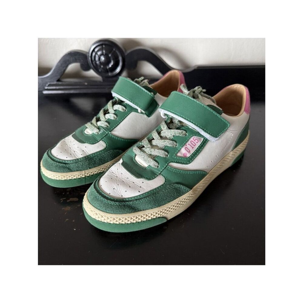 Zerocentocinque 0105 Italian Leather Retro Sneakers Green Pink EU 39 Court Shoes